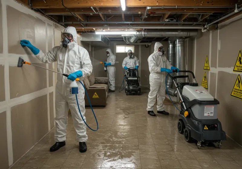 Basement Moisture Removal and Structural Drying process in Big Pine, CA